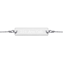 Load image into Gallery viewer, 214 Area Code Engraved Silver Bar Chain Bracelet